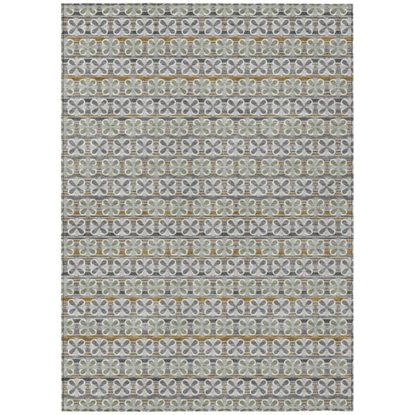HomeRoots 5 X 8 Washable Striped Polyester Area Rug for Indoor Outdoor Patios and Living Rooms 736895