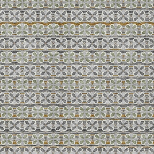 5 X 8 Washable Striped Polyester Area Rug for Indoor Outdoor Patios and Living Rooms