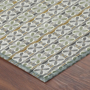10 Ft X 14 Ft Striped Polyester Area Rug Washable for Indoor Outdoor Spaces