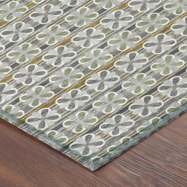 10 Ft X 14 Ft Striped Polyester Area Rug Washable for Indoor Outdoor Spaces