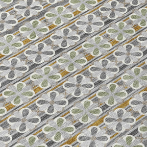 10 Ft X 14 Ft Striped Polyester Area Rug Washable for Indoor Outdoor Spaces