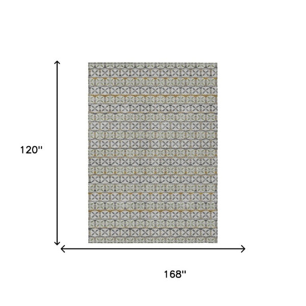 10 Ft X 14 Ft Striped Polyester Area Rug Washable for Indoor Outdoor Spaces