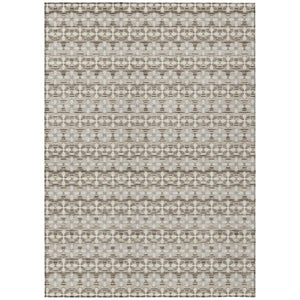 HomeRoots 5 X 8 Ivory Blue Stripe Polyester Area Rug Washable Stain Resistant Indoor Outdoor 736901