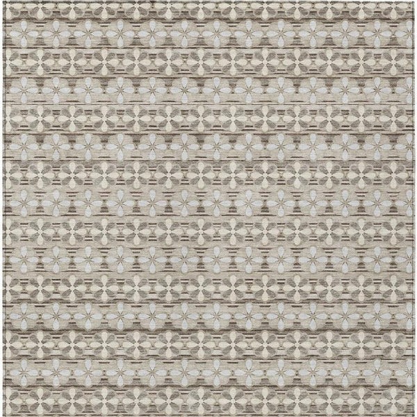 5 X 8 Ivory Blue Stripe Polyester Area Rug Washable Stain Resistant Indoor Outdoor