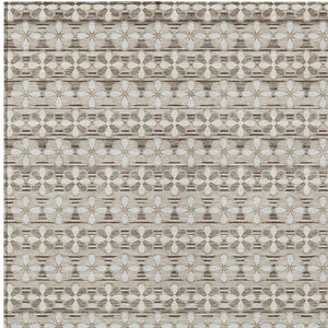 9 X 12 Ivory Blue Stripe Polyester Indoor Outdoor Rug Stain Resistant Washable
