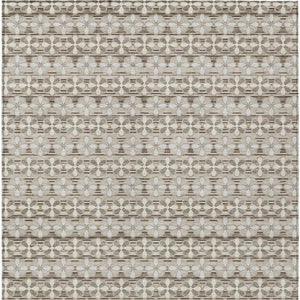 10 X 14 Ivory Blue Stripe Polyester Area Rug Washable Stain Resistant Indoor Outdoor