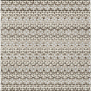 10 X 14 Ivory Blue Stripe Polyester Area Rug Washable Stain Resistant Indoor Outdoor