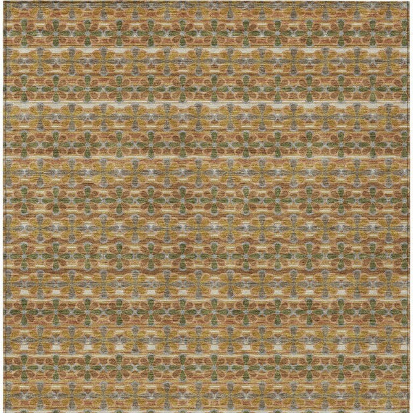 5 Ft X 8 Ft Striped Polyester Area Rug Washable Stain Resistant Patio Porch Decor