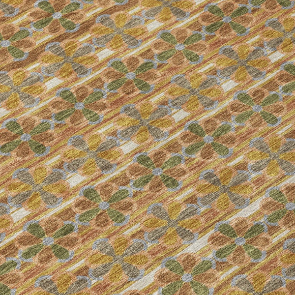 5 Ft X 8 Ft Striped Polyester Area Rug Washable Stain Resistant Patio Porch Decor