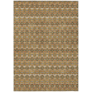 HomeRoots 8 Ft Striped Polyester Area Rug Washable Stain Resistant for Patio or Living Room 736909