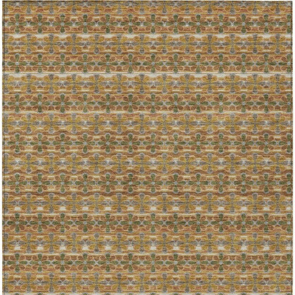 8 Ft Striped Polyester Area Rug Washable Stain Resistant for Patio or Living Room