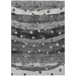 HomeRoots 10 X 14 Striped Polyester Area Rug Washable Indoor Outdoor for Patio and Living Room 736923