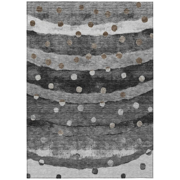 HomeRoots 10 X 14 Striped Polyester Area Rug Washable Indoor Outdoor for Patio and Living Room 736923