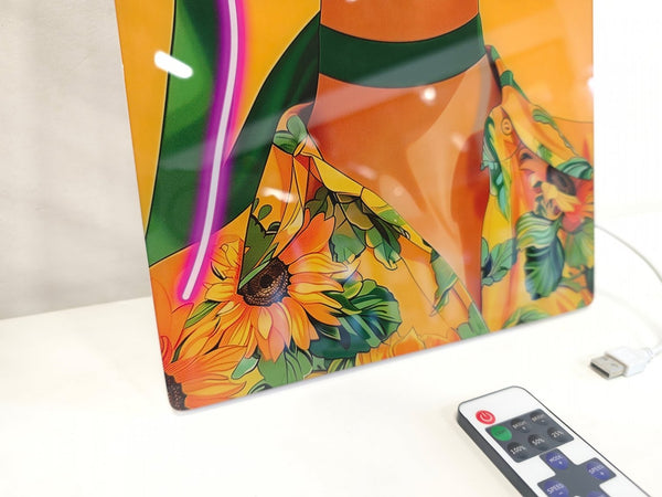 English Elm 24X16 Fashion Girl Led Wall Art – Chic Acrylic Neon Light Artwork For Modern Home Decor & Ambiance T3976P383257