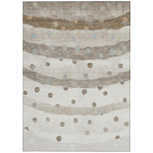 9 X 12 Ivory Purple Striped Polyester Area Rug Washable Stain Resistant Indoor Outdoor