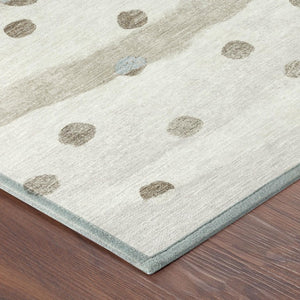 9 X 12 Ivory Purple Striped Polyester Area Rug Washable Stain Resistant Indoor Outdoor