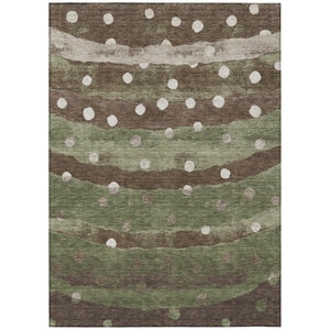 HomeRoots 10 Ft X 14 Ft Striped Polyester Area Rug Washable Stain Resistant for Patio 736941