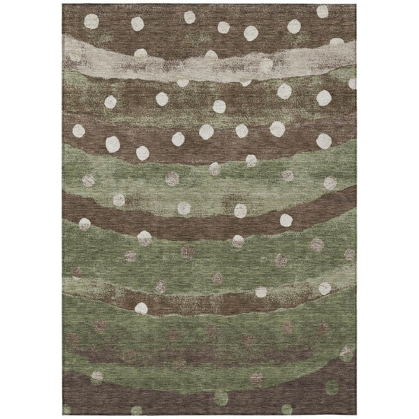 HomeRoots 10 Ft X 14 Ft Striped Polyester Area Rug Washable Stain Resistant for Patio 736941