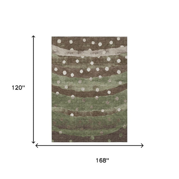 10 Ft X 14 Ft Striped Polyester Area Rug Washable Stain Resistant for Patio