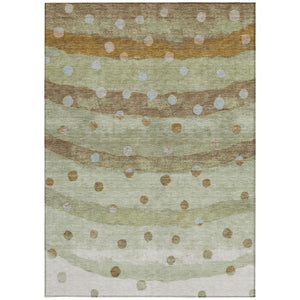 10 Ft Striped Sage Polyester Area Rug Washable Stain Resistant Indoor Outdoor Patio
