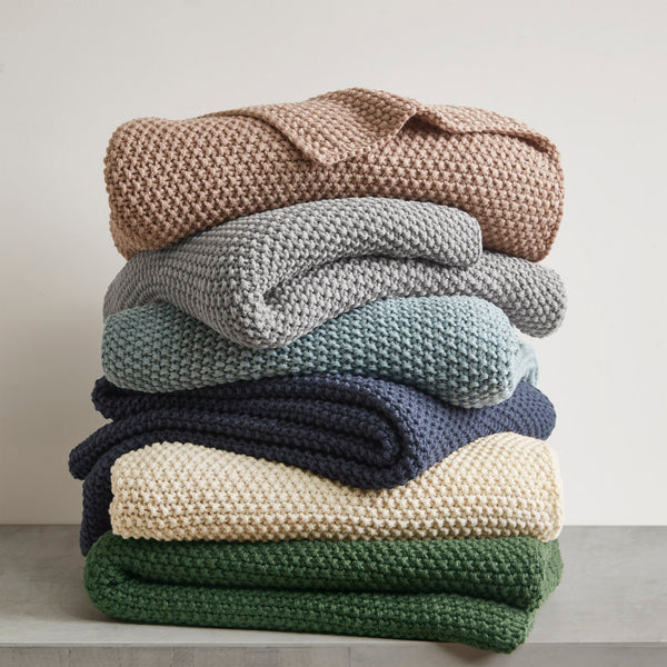 JLA Home INK+IVY - Throw Ultra-Soft 100% Acrylic Knit Throw 50x60 | Cottage Bree Pattern, Lightweight Warm, Machine Washable II50-1145