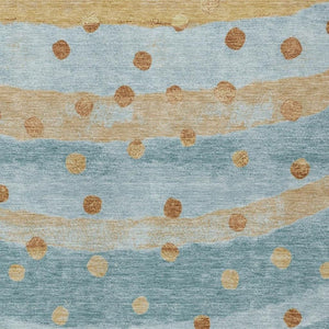 8x10 Teal Graphite Stripe Polyester Area Rug Washable for Patio Porch or Living Room