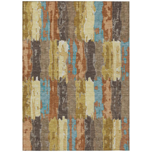 HomeRoots 10 X 14 Copper Orange Abstract Polyester Area Rug Washable for Patio or Living Room 736971