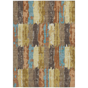 10 X 14 Copper Orange Abstract Polyester Area Rug Washable for Patio or Living Room
