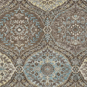5 X 8 Ogee Brown Graphite Polyester Area Rug Washable for Indoor Outdoor Use