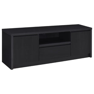 English Elm Sloat Matte Black Media Console with Dual Drawers and Concealed Cabinet Storage B062P451931