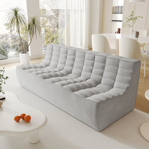 English Elm Caterpillar Modern Low-Profile 3-Seater Sofa With Waffle Design - Versatile, Stylish & Durable B341P321114