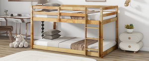 English Elm Solid Wooden Twin Over Twin Floor Bunk Bed - Safe, Stylish, And Functional With Natural Finish Design W504P191673-GIGA