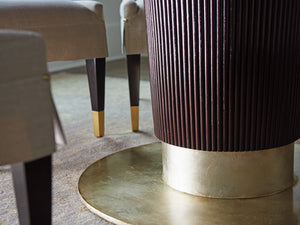 Lexington Waldorf Round Dining Table - Luxe Transitional Design With Elegant Gold Accents And Spacious Seating Ritz  736-875c