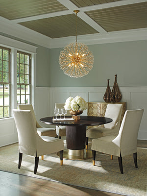 Lexington Waldorf Round Dining Table - Luxe Transitional Design With Elegant Gold Accents And Spacious Seating Ritz  736-875c