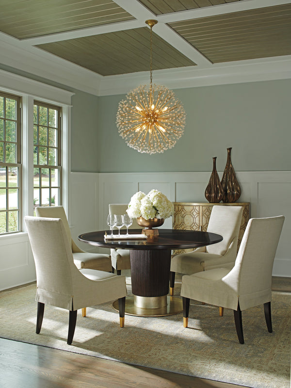 Lexington Waldorf Round Dining Table - Luxe Transitional Design With Elegant Gold Accents And Spacious Seating Ritz  736-875c