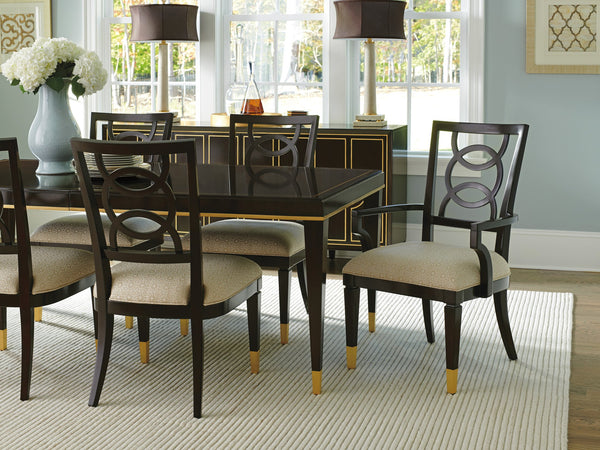 Lexington Pierce Upholstered Chair – Luxe Transitional Design With Gold Accents And Elegant Intersecting Motif Ritz  736-881-01