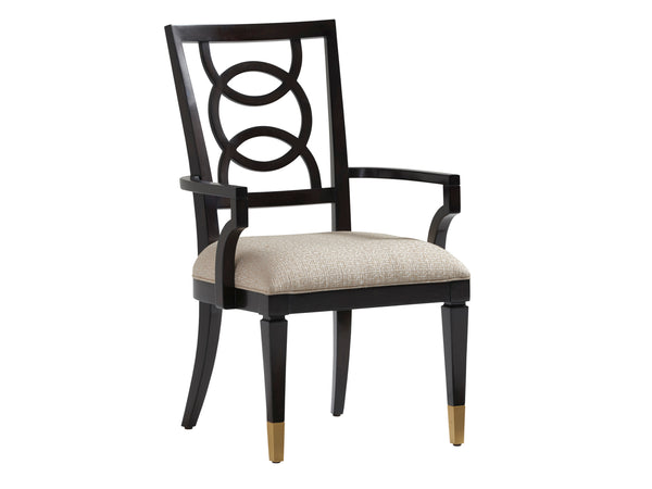 Lexington Pierce Upholstered Chair – Luxe Transitional Design With Gold Accents And Elegant Intersecting Motif Ritz  736-881-01