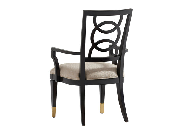 Lexington Pierce Upholstered Chair – Luxe Transitional Design With Gold Accents And Elegant Intersecting Motif Ritz  736-881-01