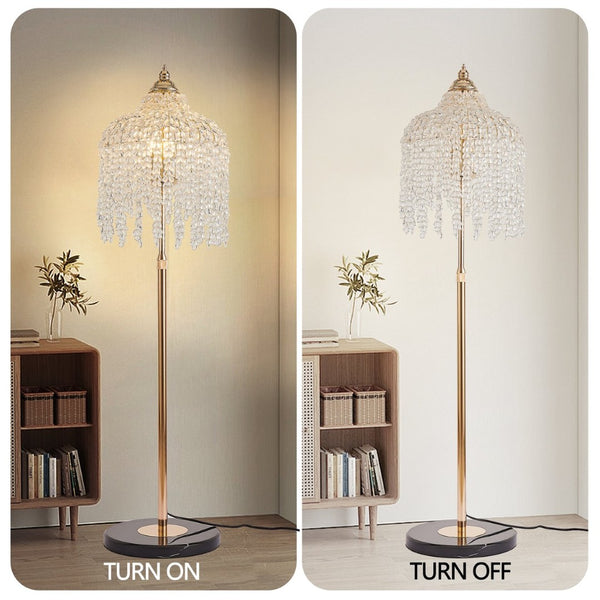 English Elm 16 Inch Gold 5-light Crystal Bead Chandelier Cascading Waterfall Pendant for Dining Rooms W1340P264005