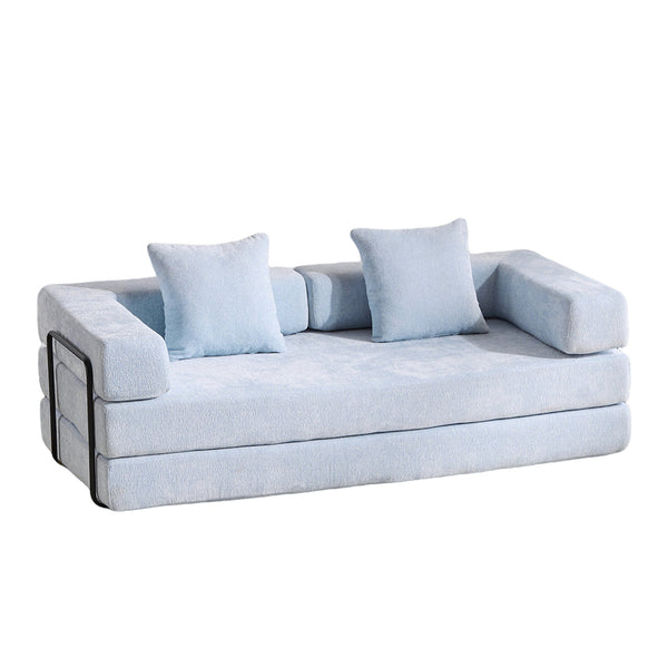 English Elm Floor Couch - Versatile Chenille Convertible Sofa Bed With Pillow Support For Living Room & Dorms W3723P344016