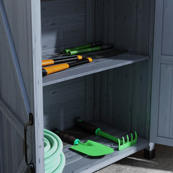 English Elm Outsunny Potting Bench - Durable Outdoor Wooden Table With Storage, Galvanized Top For Gardens & Patios W2225P174484-GIGA