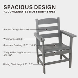 English Elm 5 Piece Hdpe Outdoor Dining Set For 4 - Stylish Black Patio Furniture With Table & Chairs W2681S00005