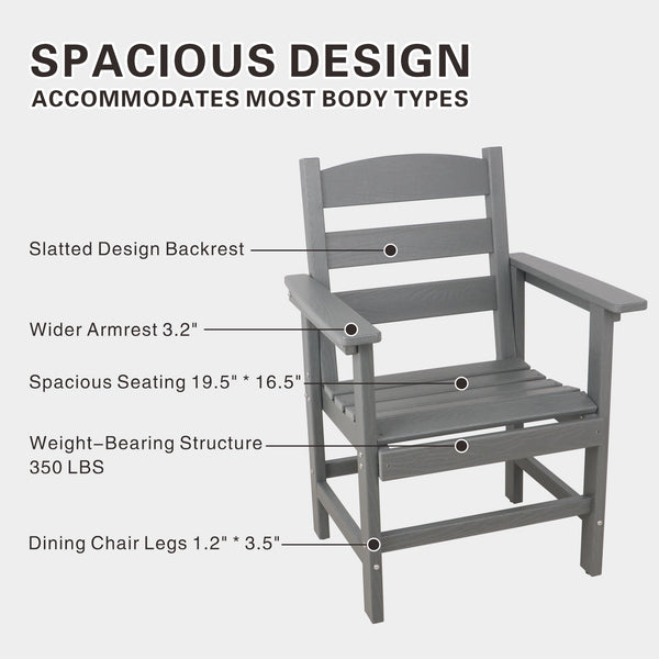 English Elm 5 Piece Hdpe Outdoor Dining Set For 4 - Stylish Black Patio Furniture With Table & Chairs W2681S00005