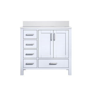 English Elm White Bath Vanity 36" W X 22" D With Cultured Marble Top – Sleek Storage & Soft-Close Convenience! B2731P259022-GIGA
