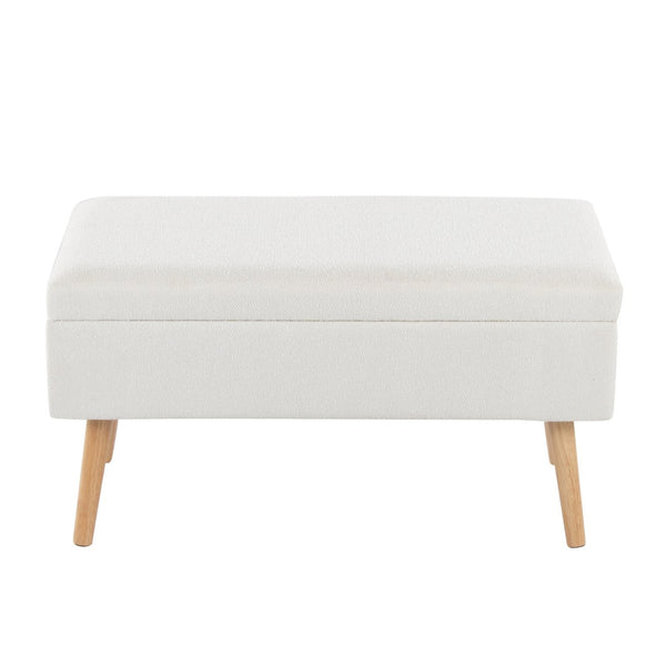 English Elm Storage Bench with Button Tufted Velvet Seat and Gold Tapered Legs for Bedroom B202P471493
