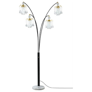 English Elm Marcos Five Arm Crystal Arc Tree Lamp with Marble Base for Modern Living Rooms B062S01750