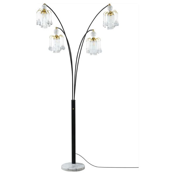 English Elm Marcos Five Arm Crystal Arc Tree Lamp with Marble Base for Modern Living Rooms B062S01750