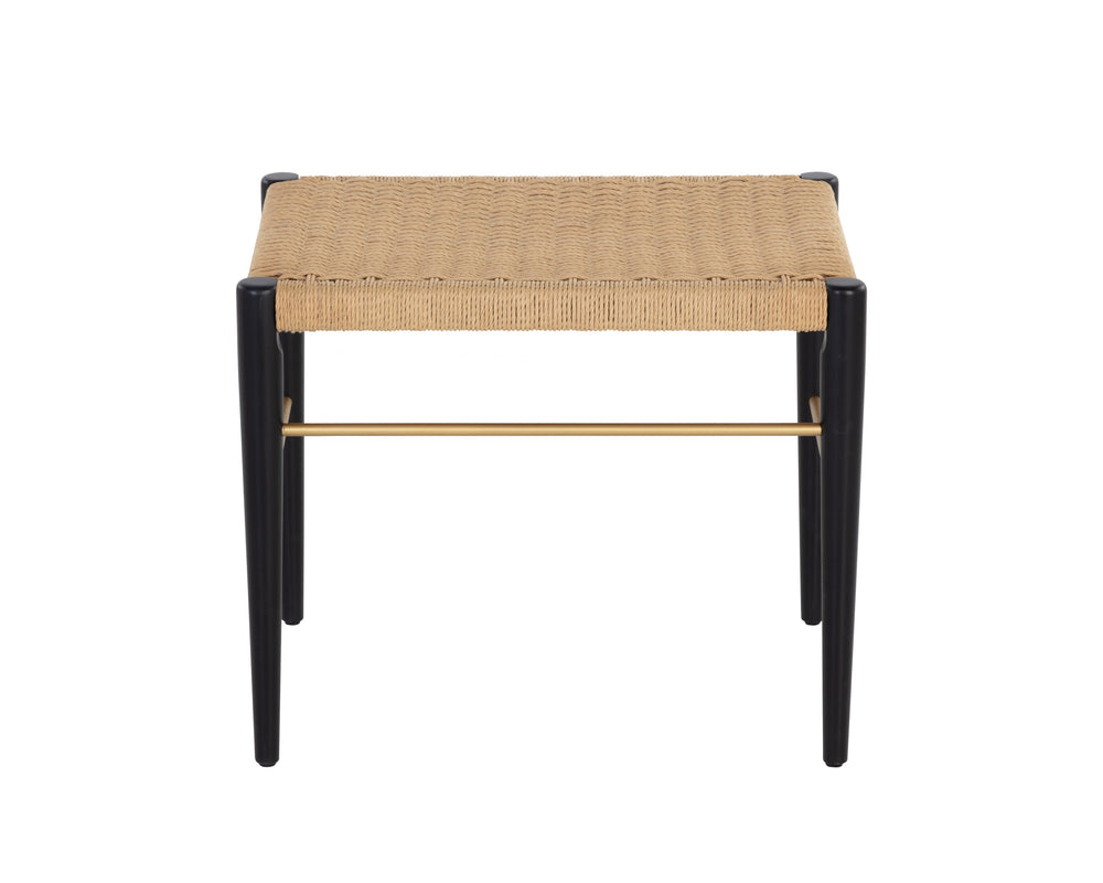 Sunpan Bondi Stool - Handcrafted Black Beech Timber with Natural Rope Seat, Sustainable & Stylish Design