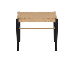 Sunpan Bondi Stool - Handcrafted Black Beech Timber with Natural Rope Seat, Sustainable & Stylish Design
