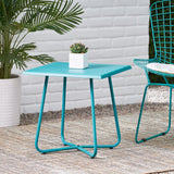 Christopher Knight Home® - Noble House - Alder Outdoor Modern 18" Side Table with Steel Legs -